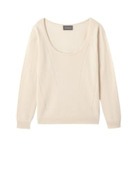 RECO105Col Danseuse Cintré Lignes Pointelle - Cream