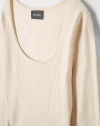 RECO105Col Danseuse Cintré Lignes Pointelle - Cream