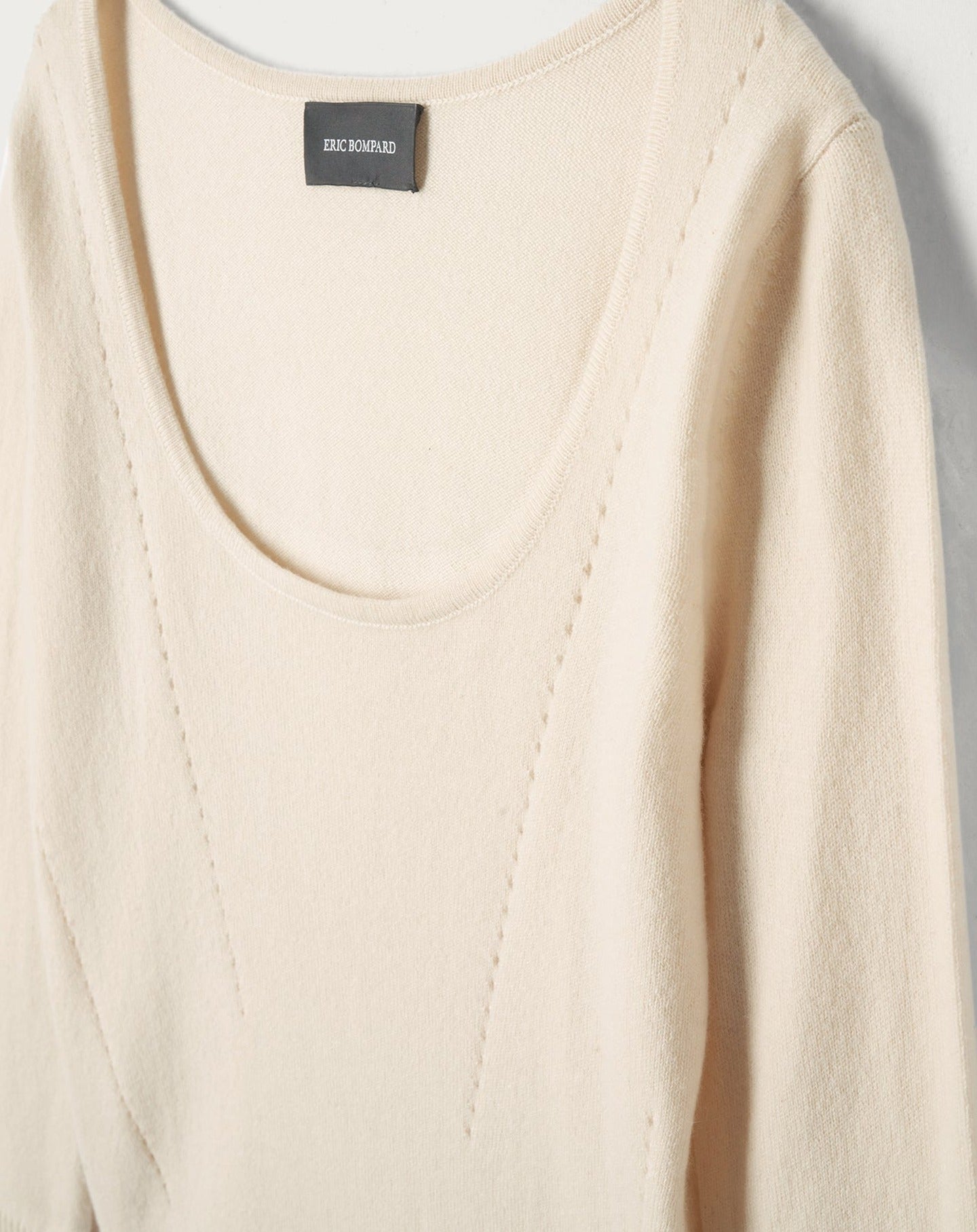 RECO105Col Danseuse Cintré Lignes Pointelle - Cream