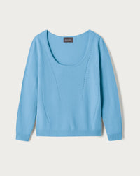 RECO105Col Danseuse Cintré Lignes Pointelle - Aqua