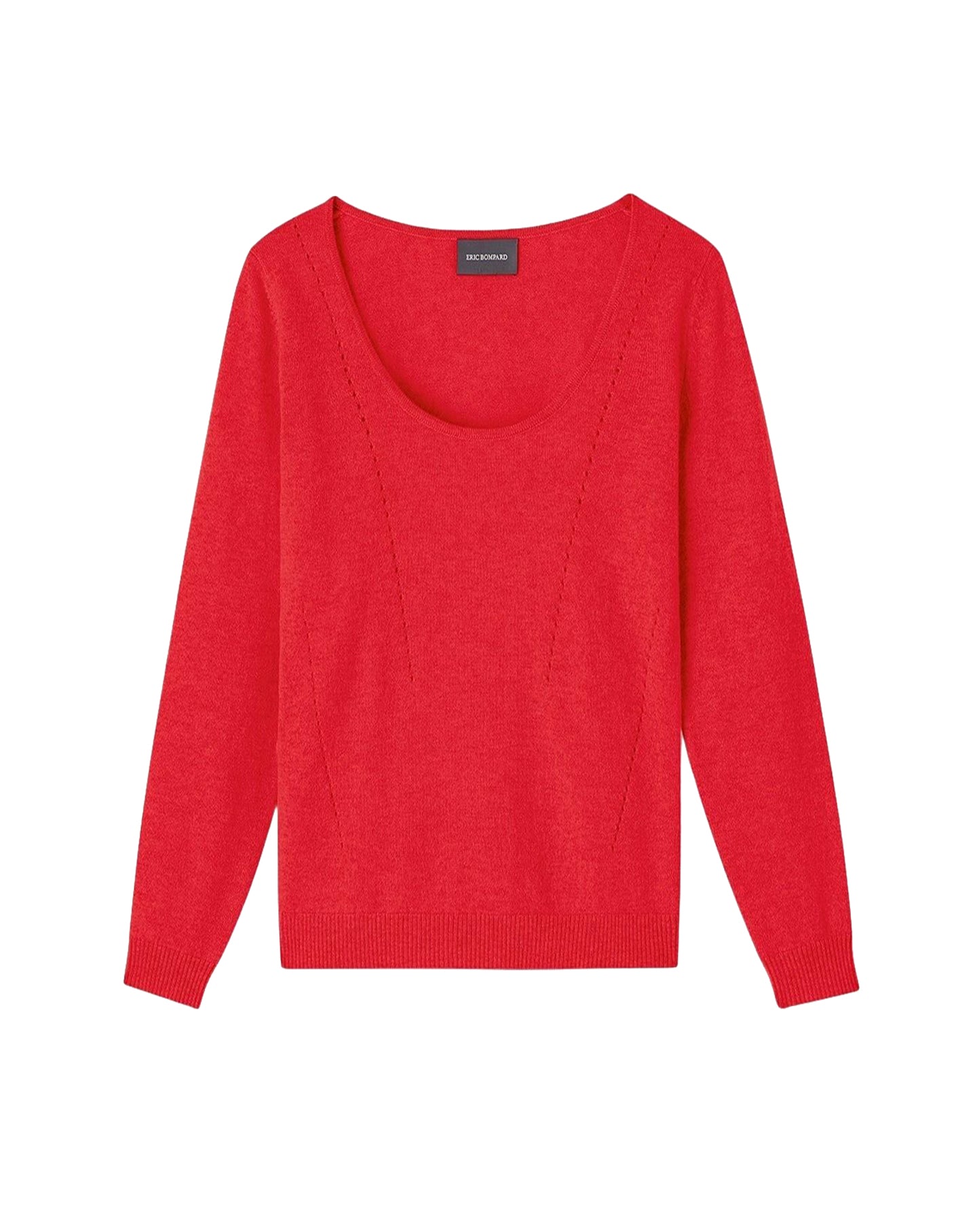 Pull col danseuse cintré à lignes pointelle en cachemire -  Candy Pop