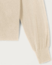 RECO95Pull V Ultrafin Manches Victoriennes - Cream