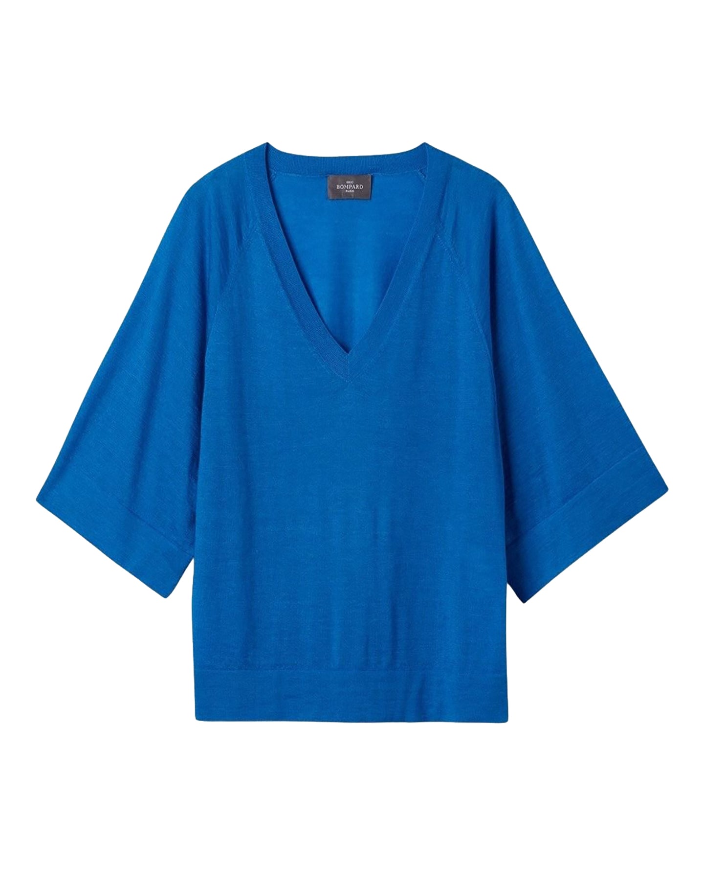 V-neck kimono-style cashmere jumper - Brunnera Blue