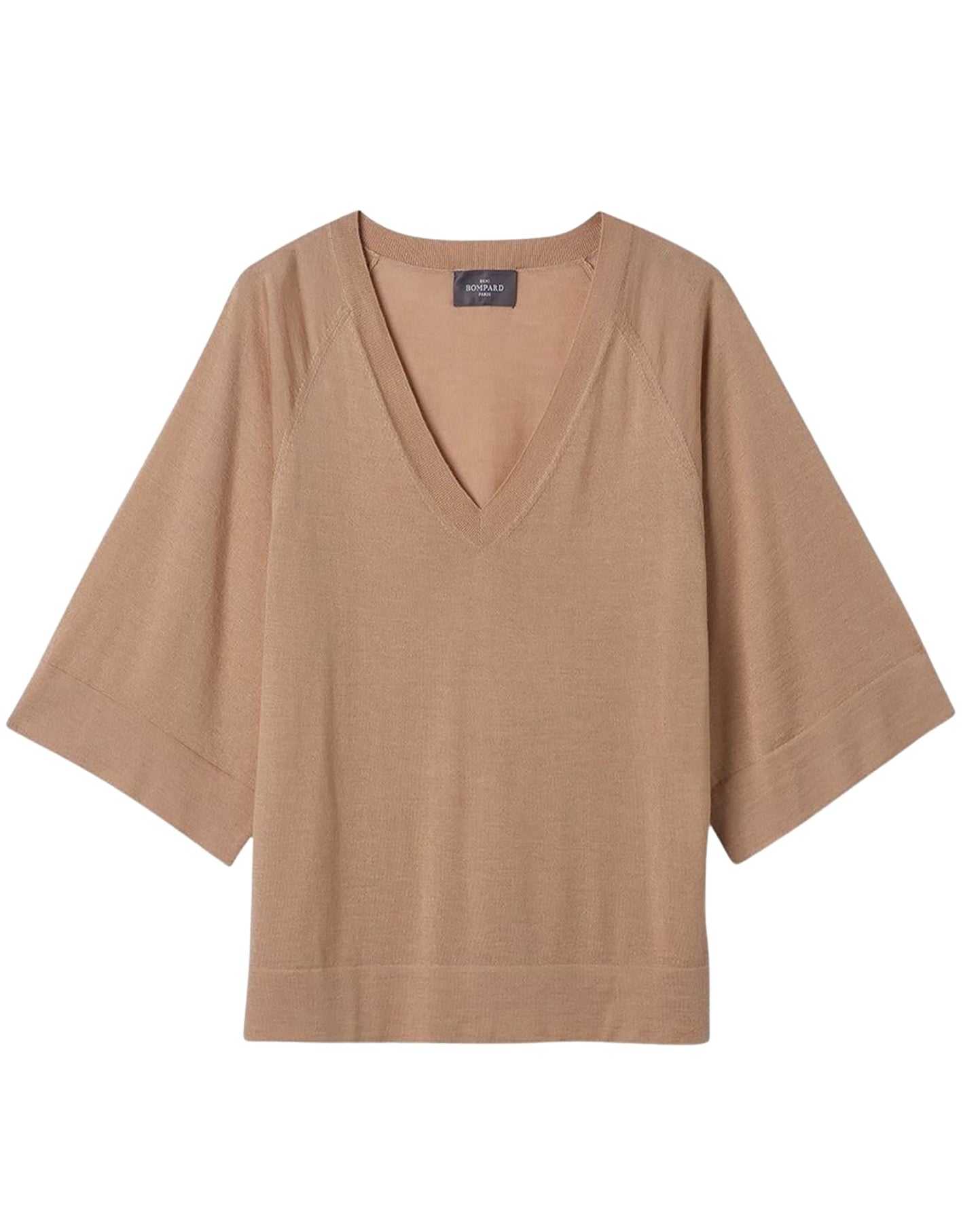 V-neck kimono-style cashmere jumper - Pampas