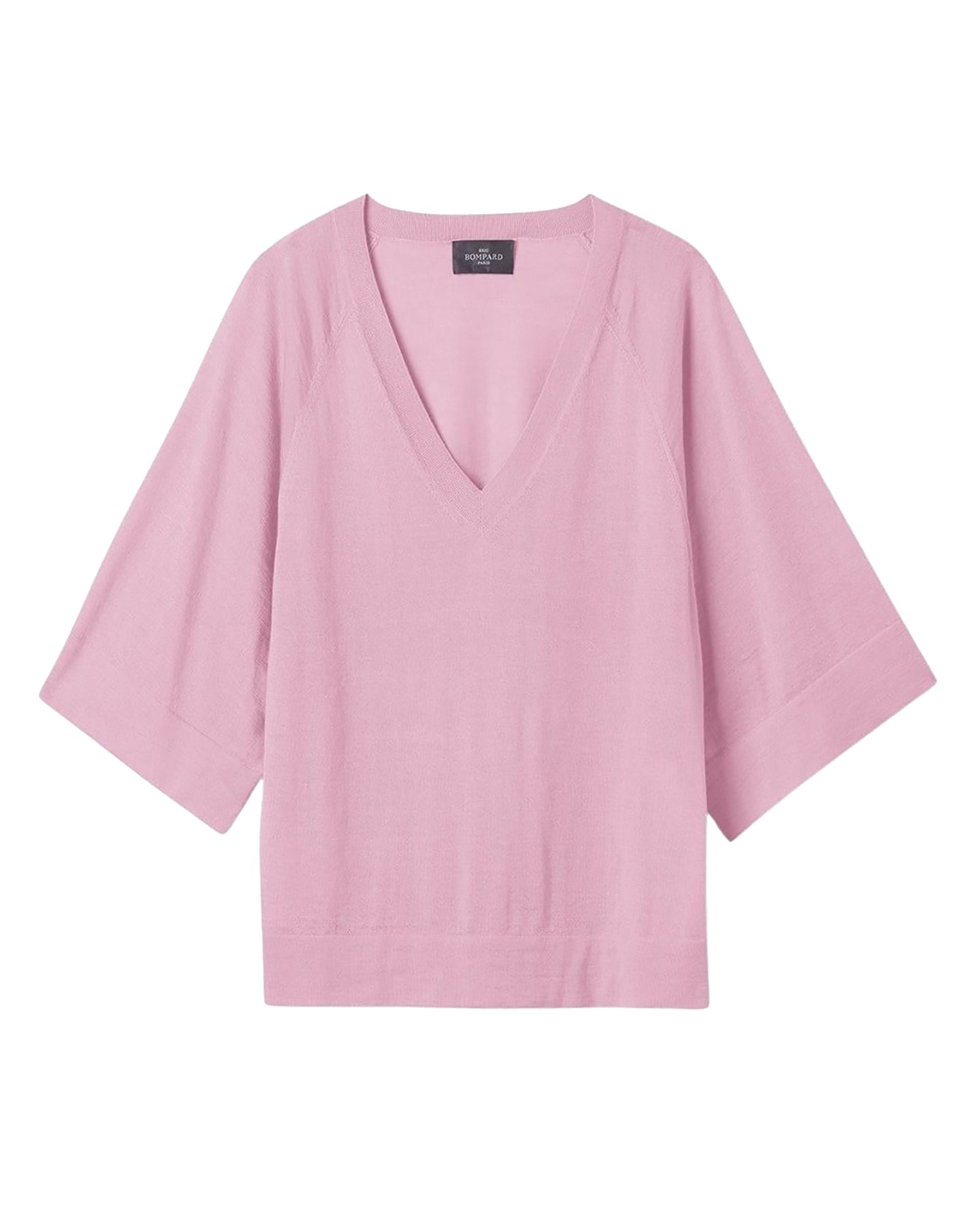 V-neck kimono-style cashmere jumper - Jelly Pink