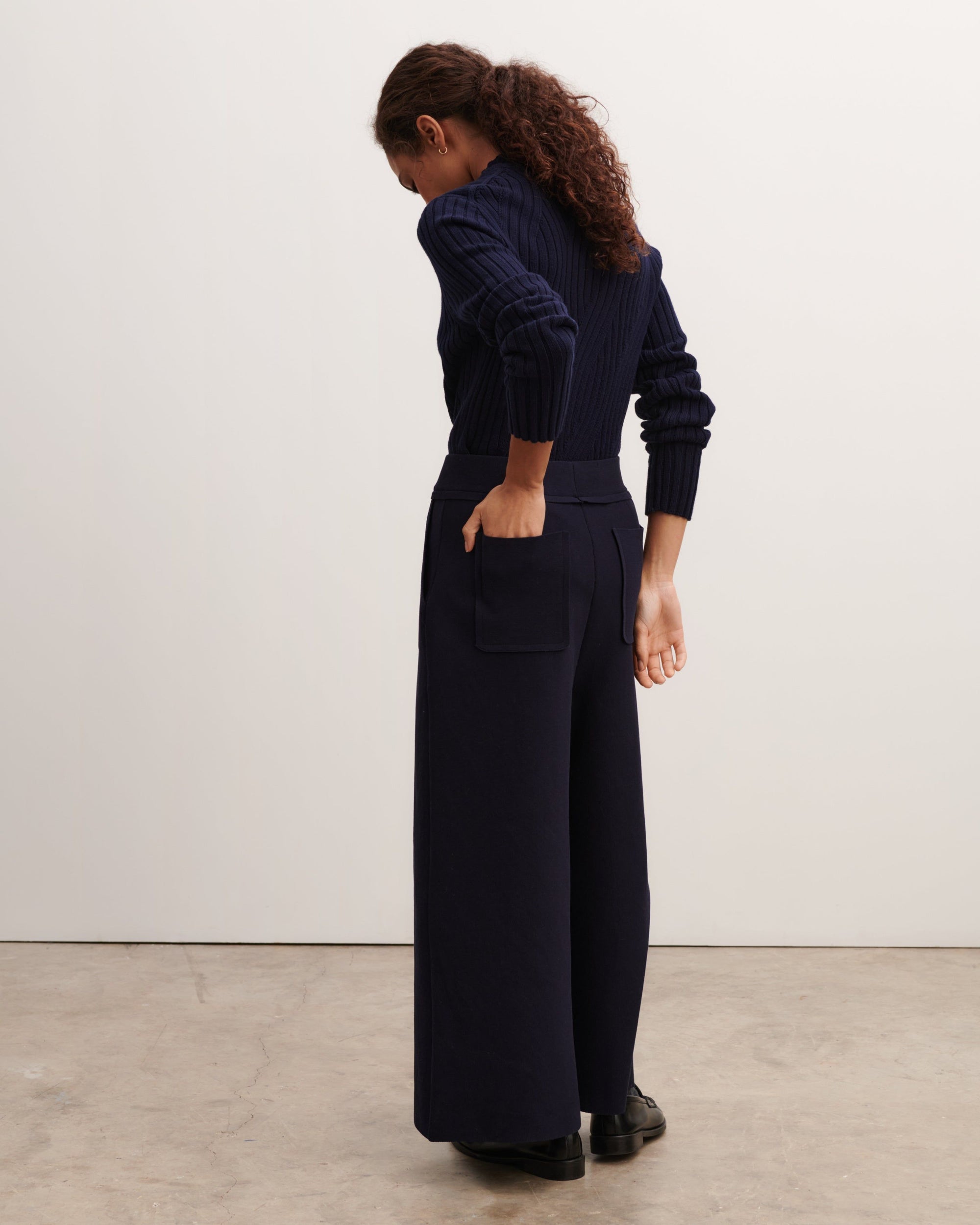 RECO140Pantalon Milano 7/8 À Poches - Marine