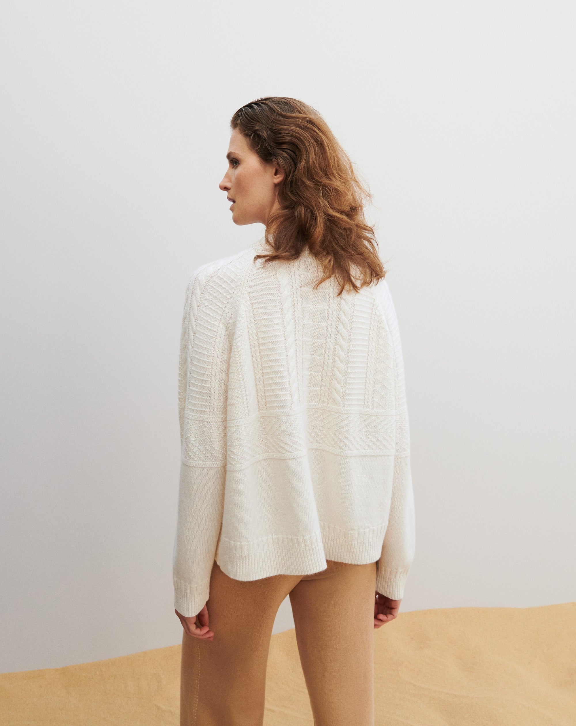 RECO150Ras De Cou Oversize Boutons - Naturel
