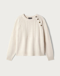 RECO150Ras De Cou Oversize Boutons - Naturel