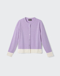 RECO130Cardigan Bas Contrasté - Lilibeth/Naturel