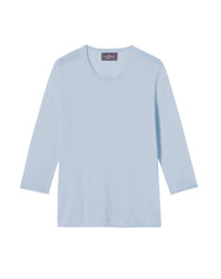 Pull col rond en cachemire -  Bleu Zellige