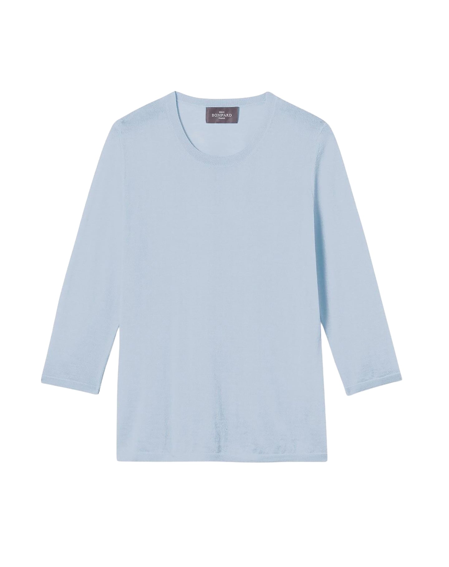 Pull col rond en cachemire -  Bleu Zellige