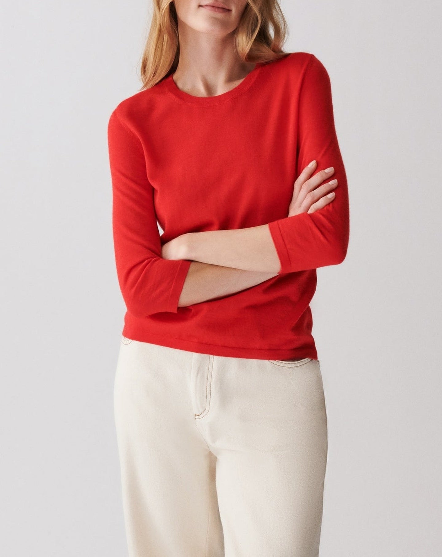 RECO85Pull Col Rond - Rose Tamaris
