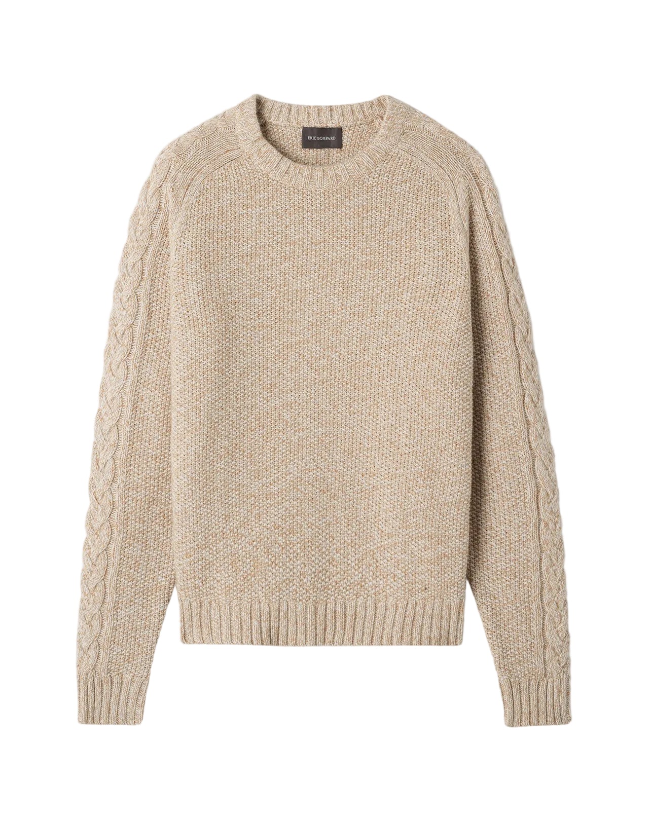 RECO120Ras De Cou Mouliné Emmanchures Raglan Détail Torsade - Pampas/Perla/Naturel