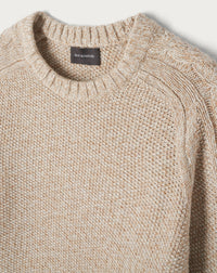RECO120Ras De Cou Mouliné Emmanchures Raglan Détail Torsade - Pampas/Perla/Naturel