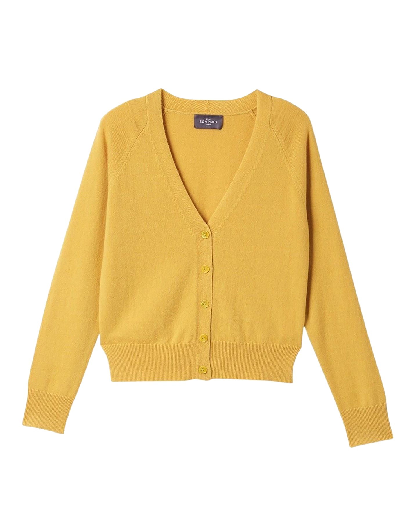 Raglan-sleeved cashmere waistcoat - Golden Yellow