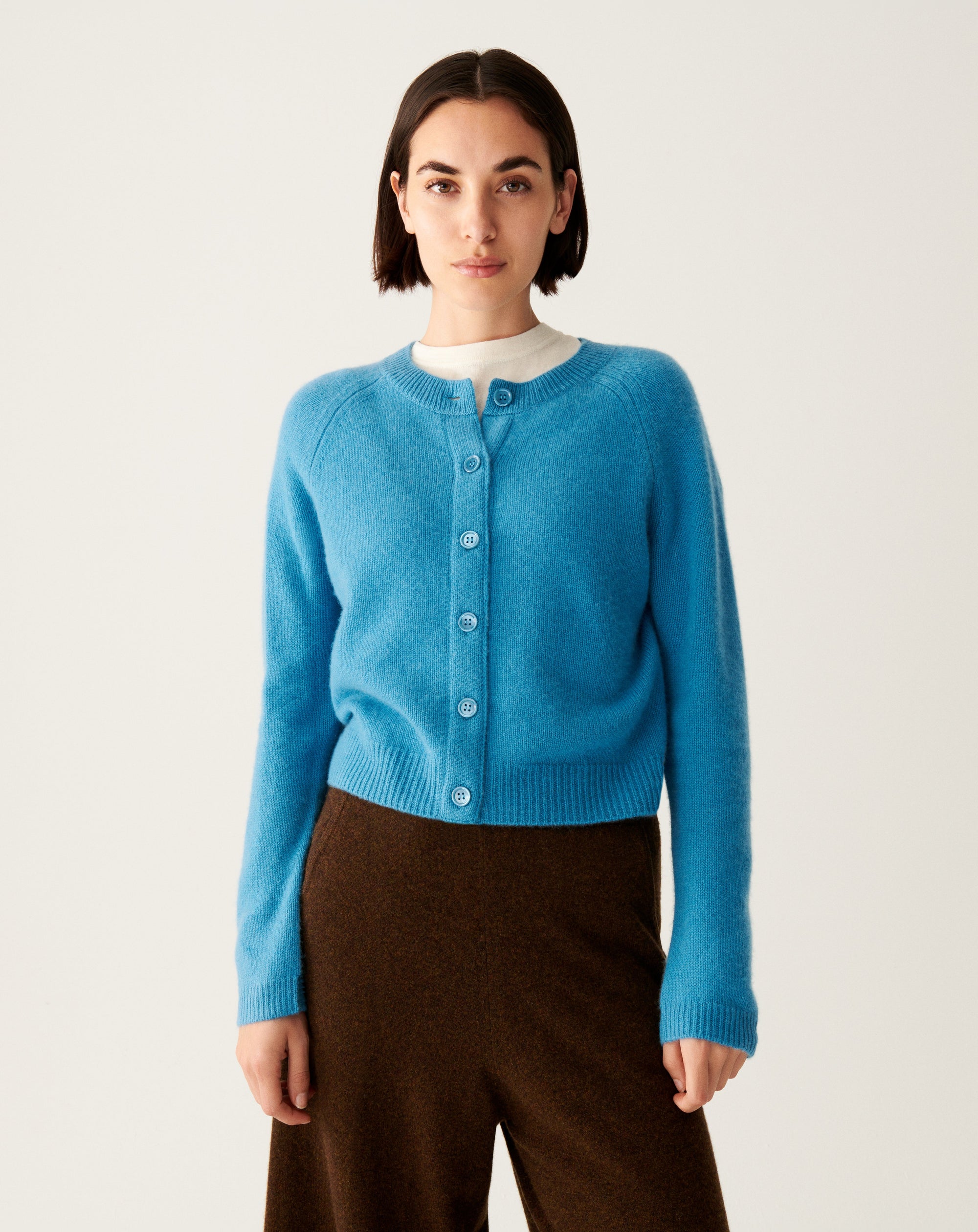 RECO130Cardigan Manches Raglan - Bleu Caldero