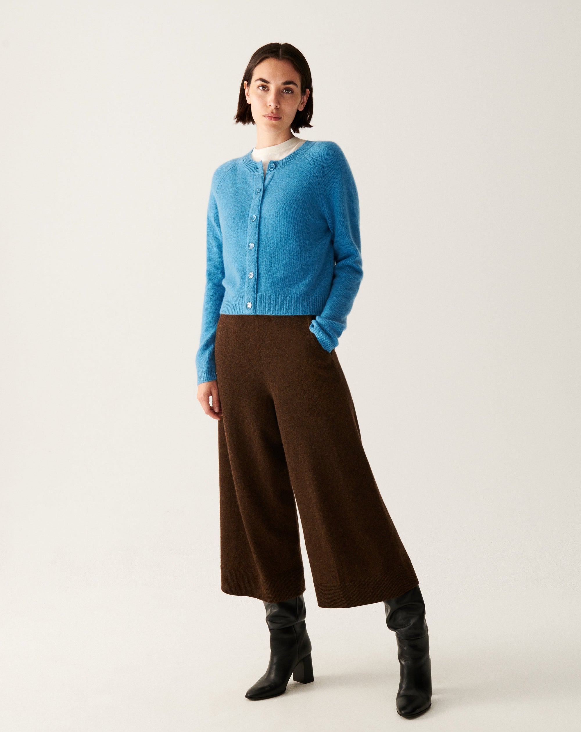 RECO130Cardigan Manches Raglan - Bleu Caldero