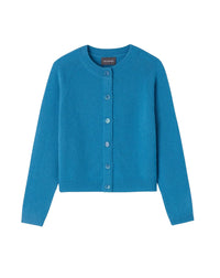 Gilet à manches raglan en cachemire -  Bleu Caldero