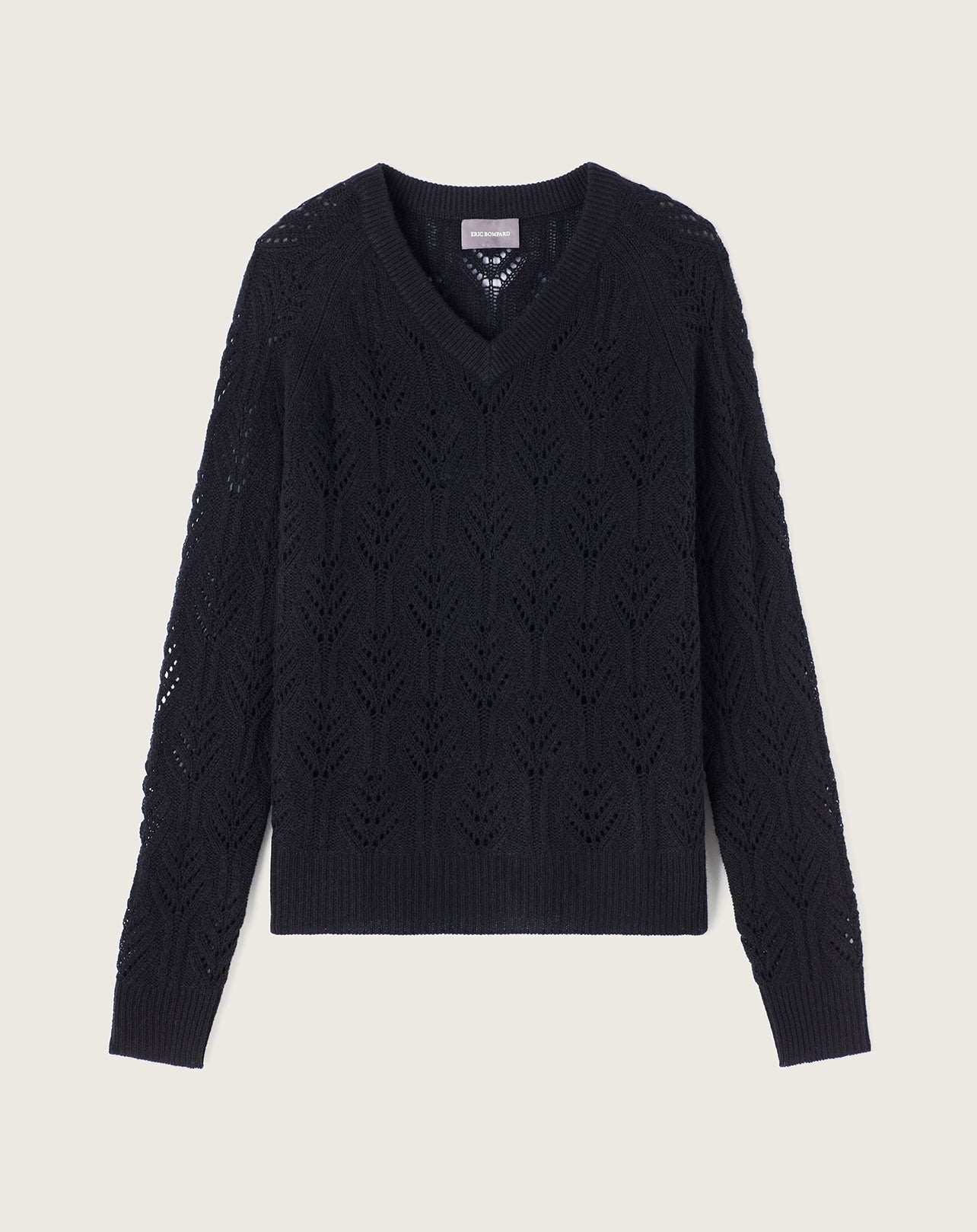 RECO130Pull V Ample Torsades Et Pointelle - Noir