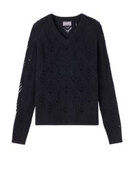 RECO130Pull V Ample Torsades Et Pointelle - Noir
