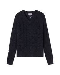 RECO130Pull V Ample Torsades Et Pointelle - Noir
