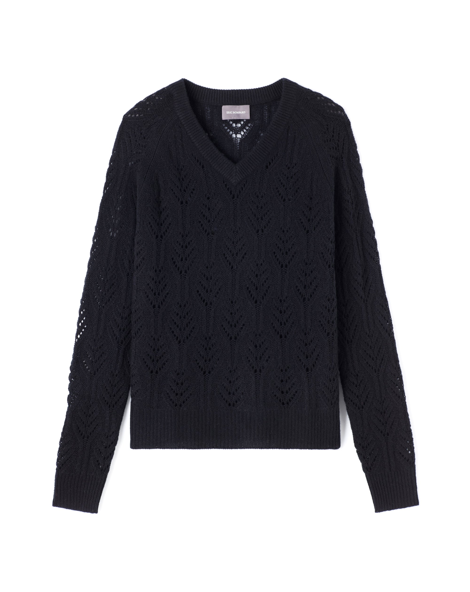 RECO130Pull V Ample Torsades Et Pointelle - Noir