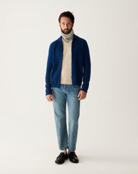 RECO185Veste Zippée Col Chemise Milano - Bleu Phare