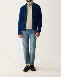 RECO185Veste Zippée Col Chemise Milano - Bleu Phare