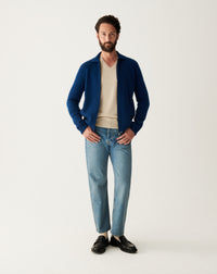 RECO185Veste Zippée Col Chemise Milano - Bleu Phare