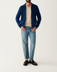 RECO185Veste Zippée Col Chemise Milano - Bleu Phare