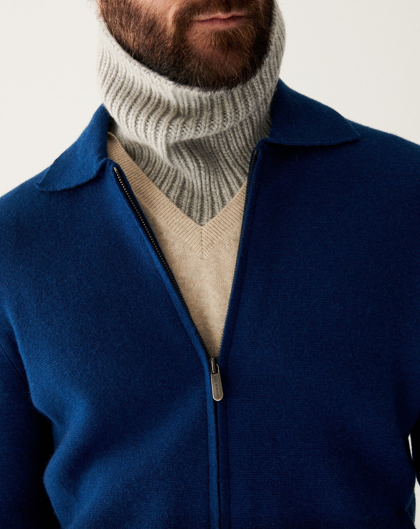 RECO185Veste Zippée Col Chemise Milano - Bleu Phare