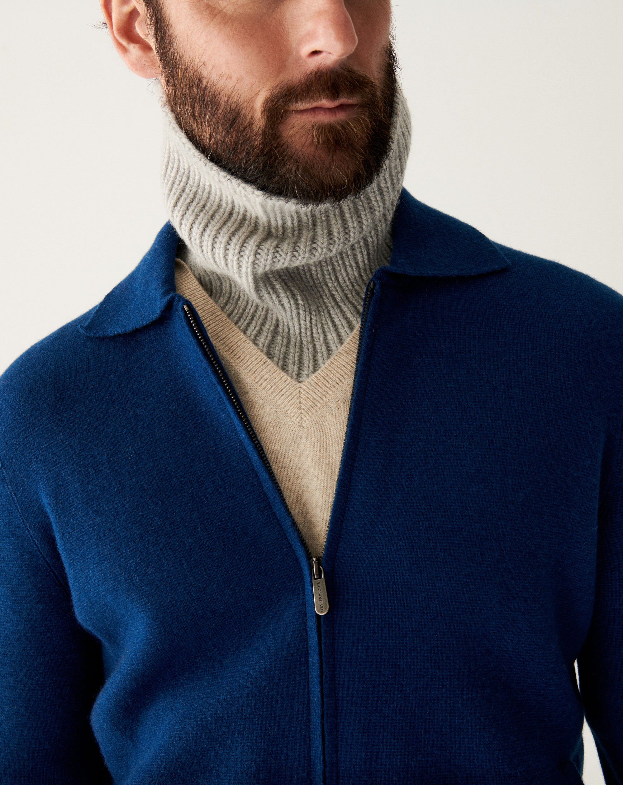 RECO185Veste Zippée Col Chemise Milano - Bleu Phare