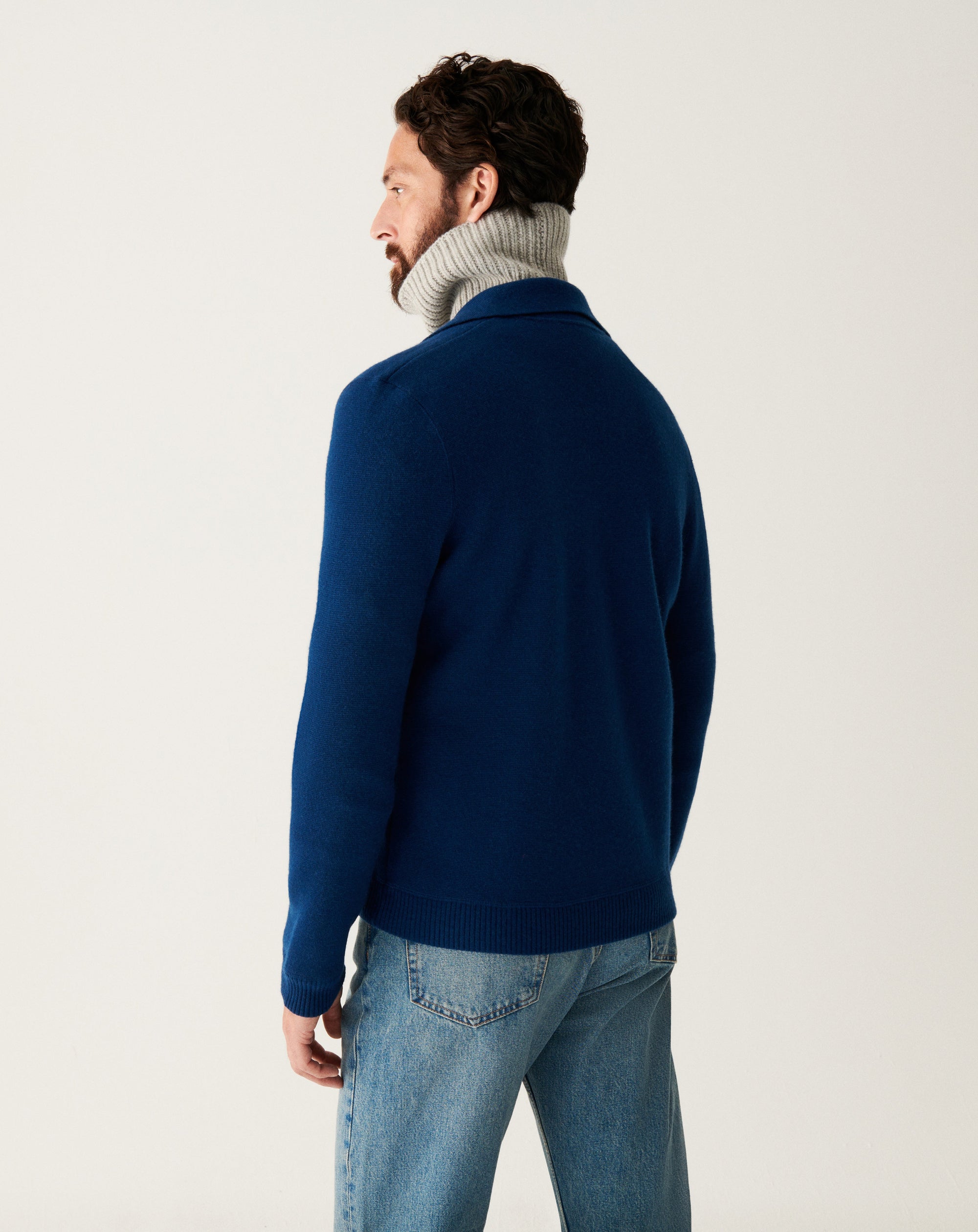RECO185Veste Zippée Col Chemise Milano - Bleu Phare