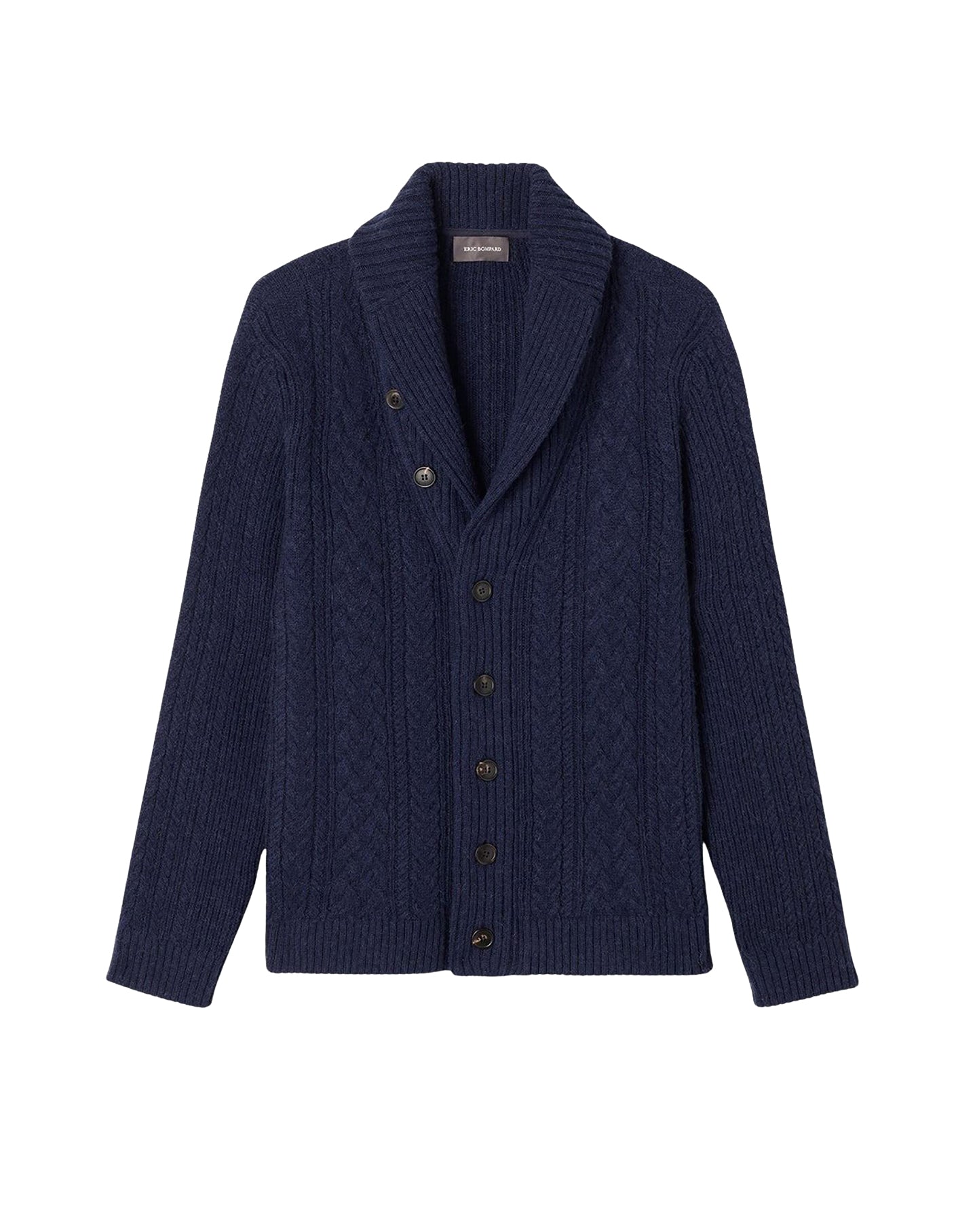 Alpaca wool shawl-neck cardigan - Navy