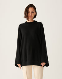 RECO180Ras De Cou Oversize Manches Chauve-Souris - Noir