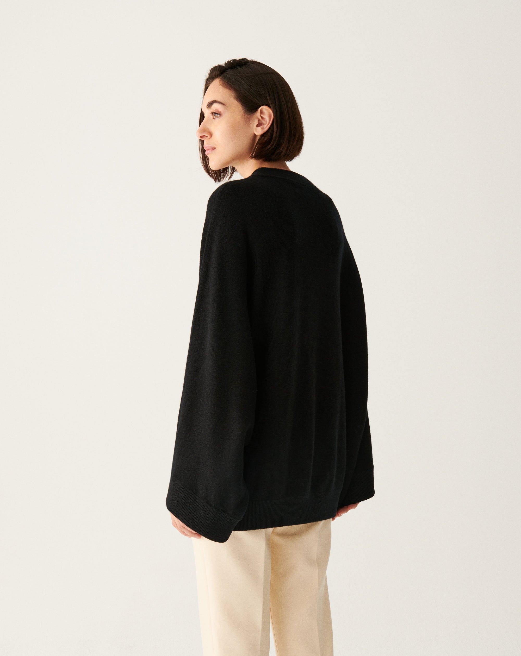 RECO180Ras De Cou Oversize Manches Chauve-Souris - Noir