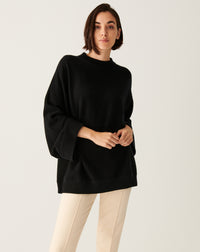 RECO180Ras De Cou Oversize Manches Chauve-Souris - Noir