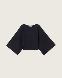 RECO170Ras De Cou Col Bateau Manches Kimono - Noir