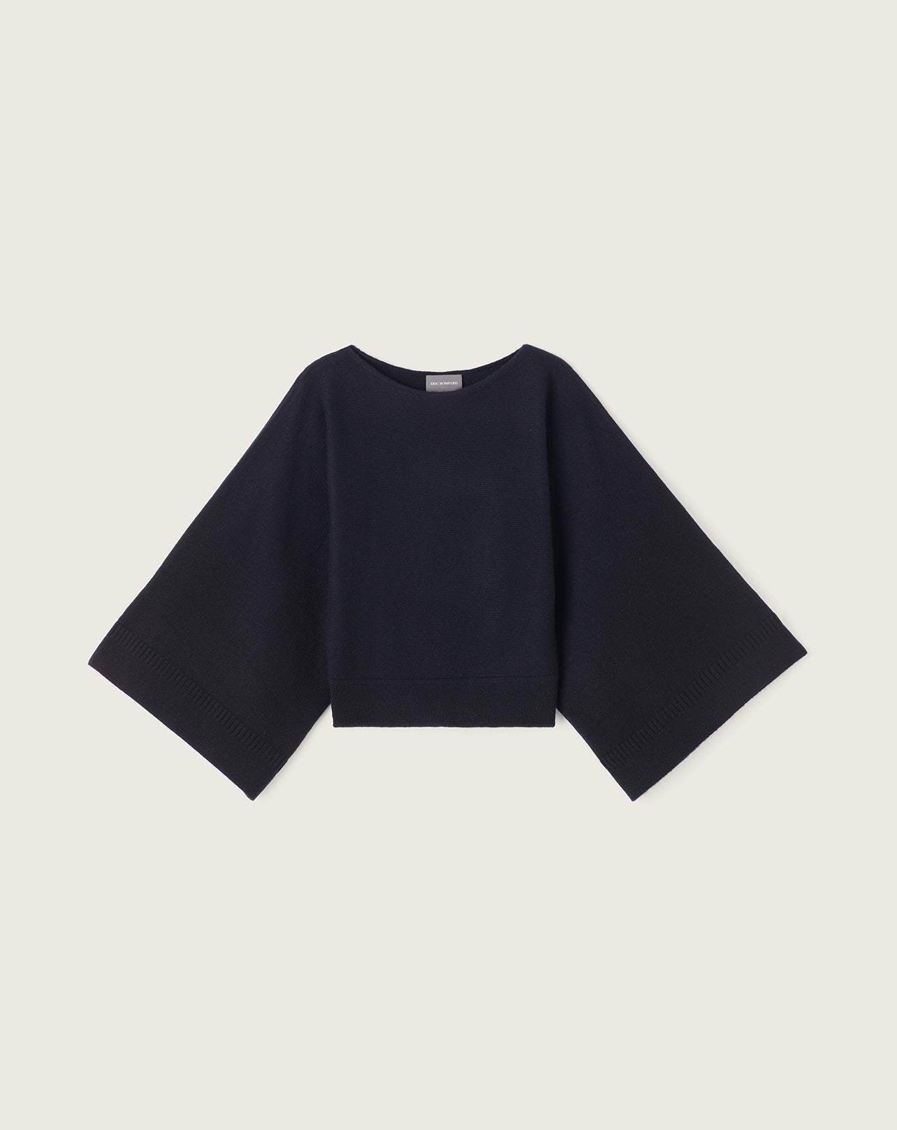 RECO170Ras De Cou Col Bateau Manches Kimono - Noir