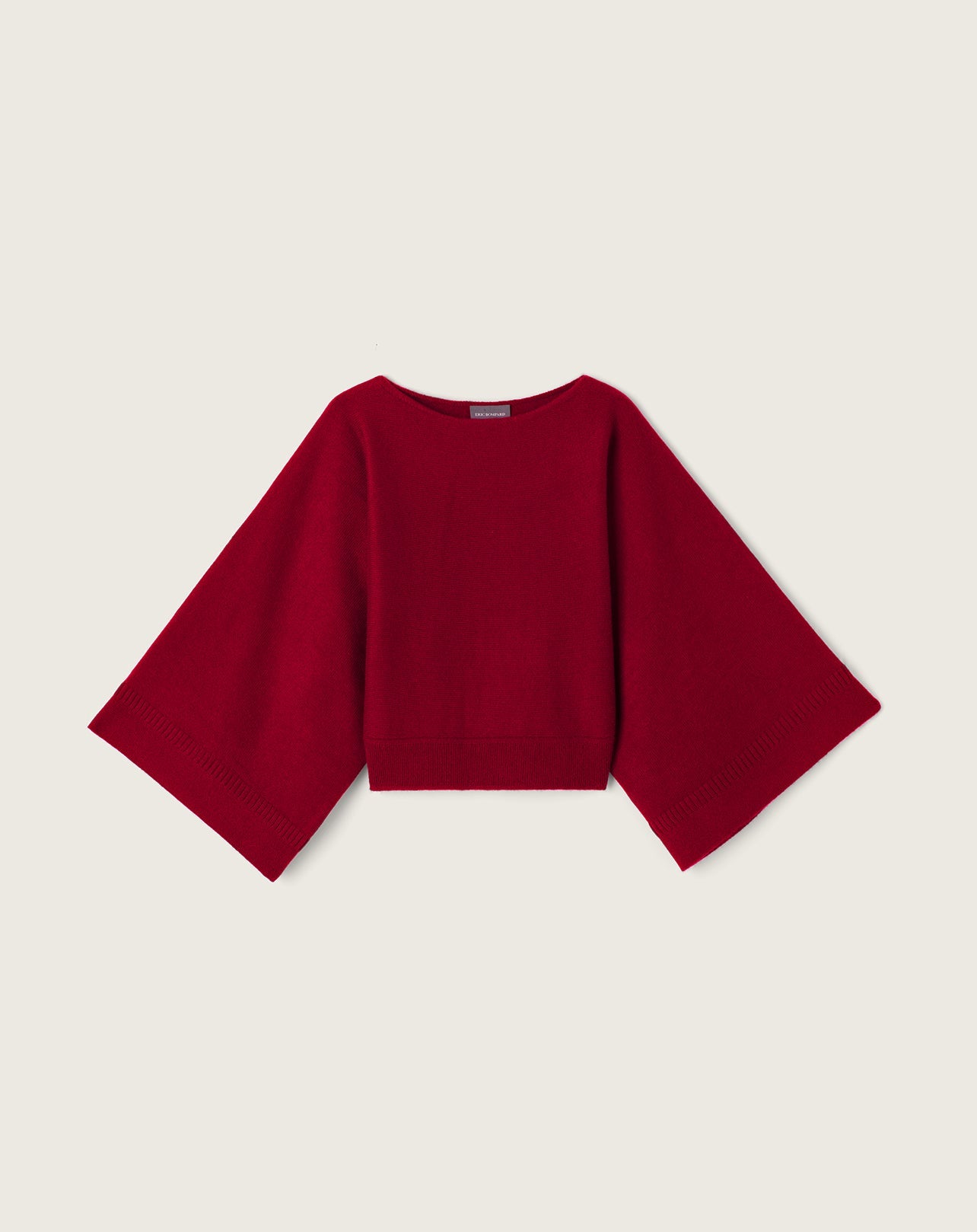 RECO170Ras De Cou Col Bateau Manches Kimono - Rouge Cranberry