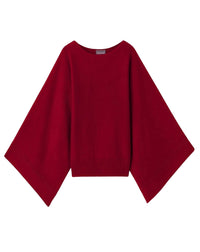 Pull col rond à manches kimono en cachemire -  Rouge Cranberry
