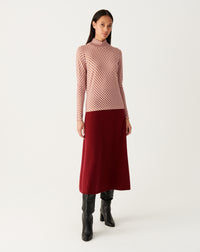 RECO120Col Montant Ultrafin Imprimé Damier - Rose Jelly/Vicuna