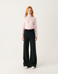 RECO235Pantalon À Poches Jacquard Pied De Poule - Noir/Vert Zurich
