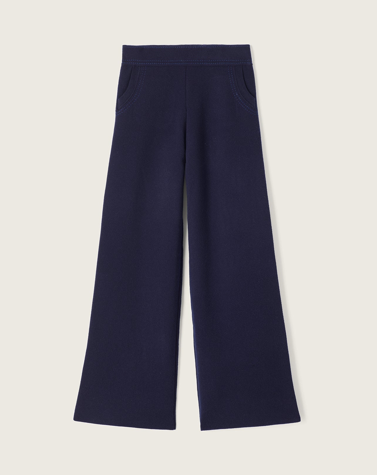 RECO180Pantalon Milano Surpiqures Contrastées - Marine