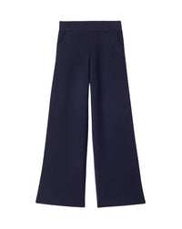 Pantalon milano à surpiqures contrastées en laine -  Marine