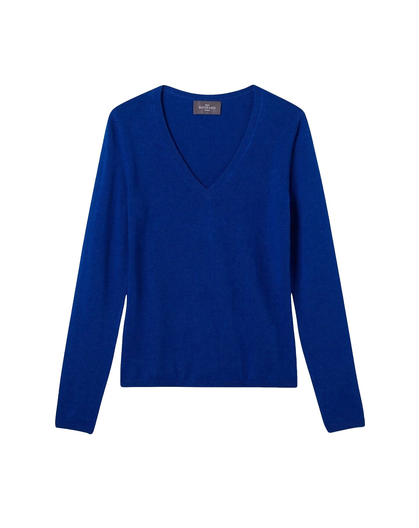 Fitted V-neck cashmere jumper - Delphinium Blue