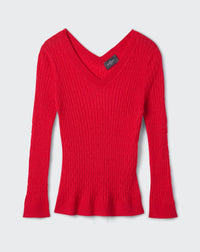 RECO125Pull V Ultrafin Petites Torsades - Rose Festival