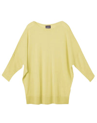 Pull col bateau oversize en cachemire -  Jaune Buvard