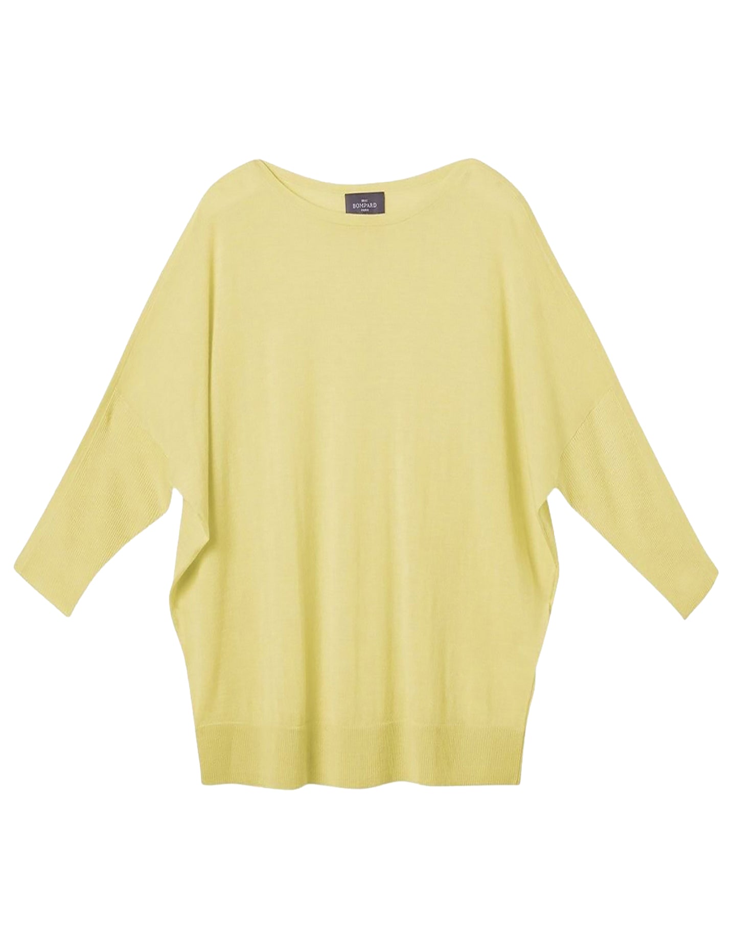 Pull col bateau oversize en cachemire -  Jaune Buvard