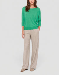 Pull col bateau oversize en cachemire -  Vert Tupper